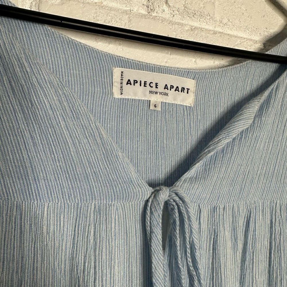 Apiece Apart Long Sleeve Blue Cotton Dress size 6 - Picture 3 of 5